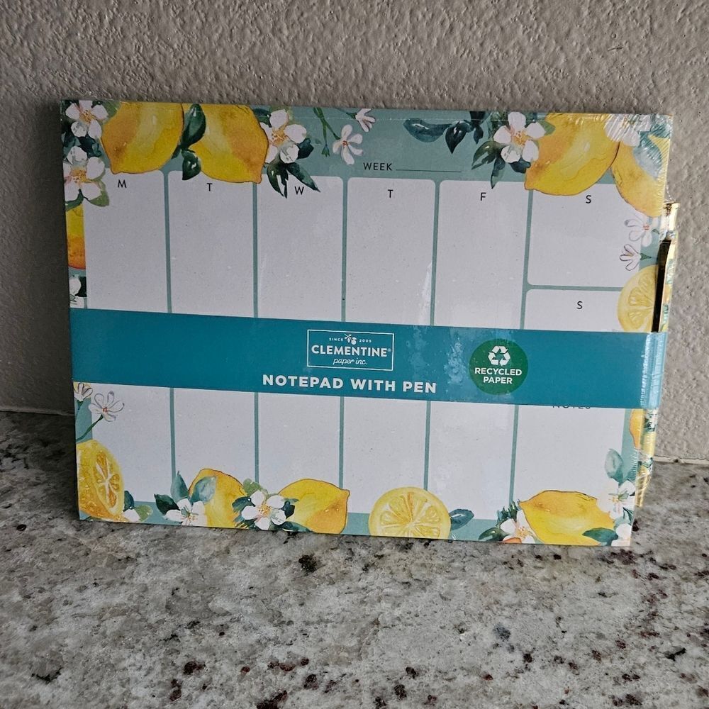 Clementine Calendar Notepad Set with Pen